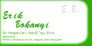 erik bokanyi business card